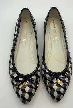 Anne Klein AK Ovi Geometric Checker Pointed Toe Ballet Flats